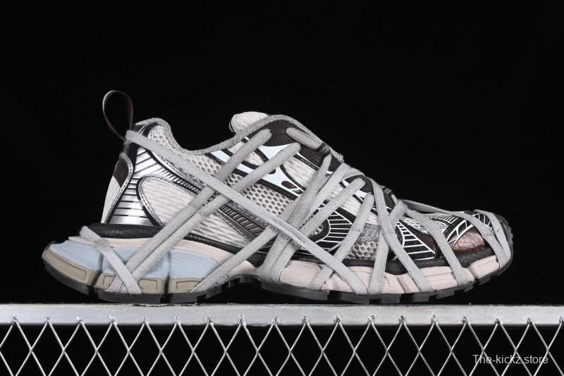 Balenciaga Phantom Sneaker 10th Generation Lace-Up Running Shoes with Transparent Heel Strap - W3XLL2097