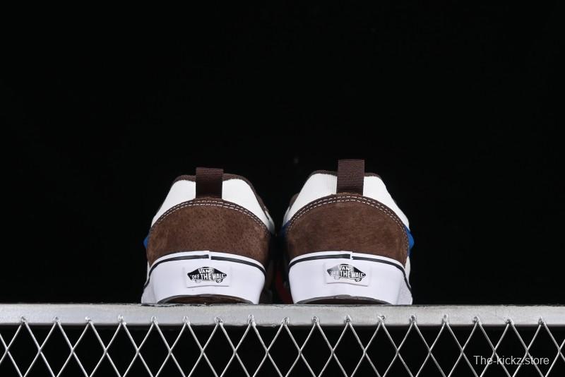 Vans Classics Knu Skool White Blue Brown Colorblock Chunky Tongue Skate Shoes - VN0009QCDMV