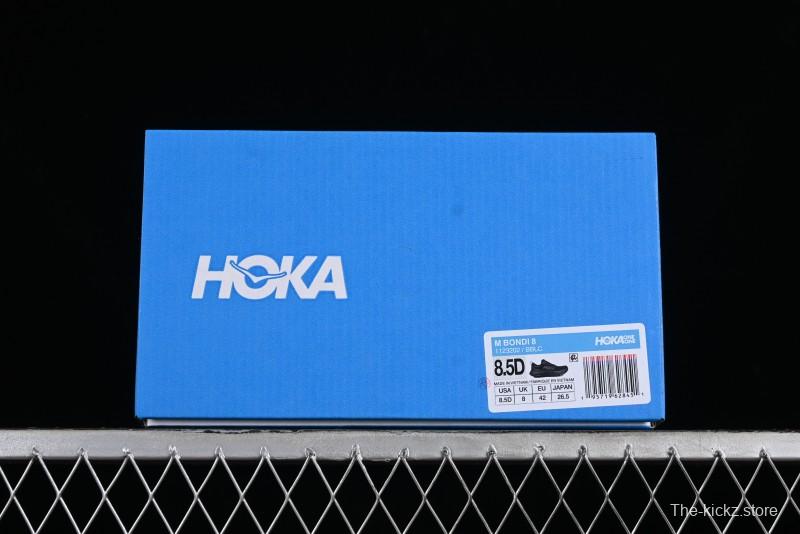 HOKA ONE ONE Bondi 8 Functional Cushioned Running Shoes with Engineered Mesh Upper - 1123202 BBLC