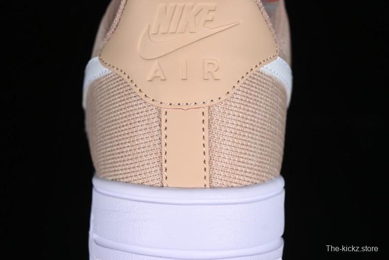 Nike Air Force 1 '07 Low 2.0 Khaki Flyknit Casual Sneakers - CI0051-200