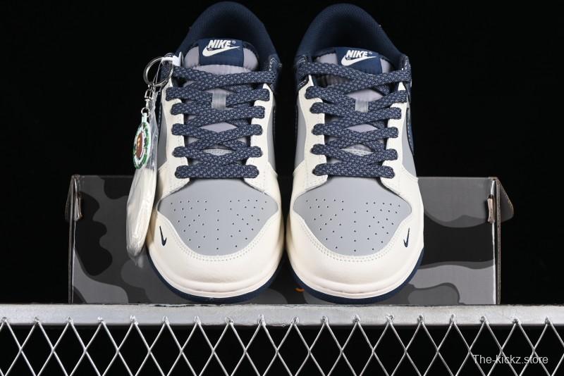 Nike SB Dunk Low BAPE Collaboration - Light Blue Grey Anniversary High-End Custom Low-Top Casual Skate Shoes - BB8969-001