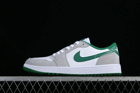 Nike Air Jordan 1 Low Golf Shoes Retro Grey White Green - DD9315-112