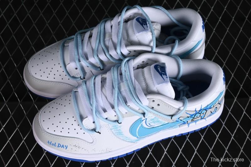 Nike Dunk Low Graffiti Deconstructed Style Casual Diary Gradient Splatter Letter SB Strap Low-Top Skate Shoes - DV0831-104