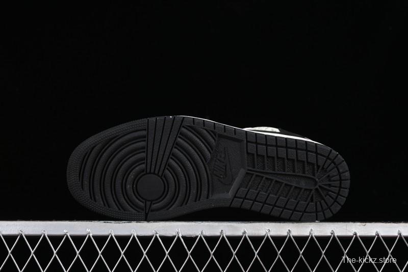 Nike Travis Scott x Fragment Design x Jordan Air Jordan 1 Low OG SP AJ1 LV Grey Black Pig Print Low-top Casual Sneakers - SJ2068-101