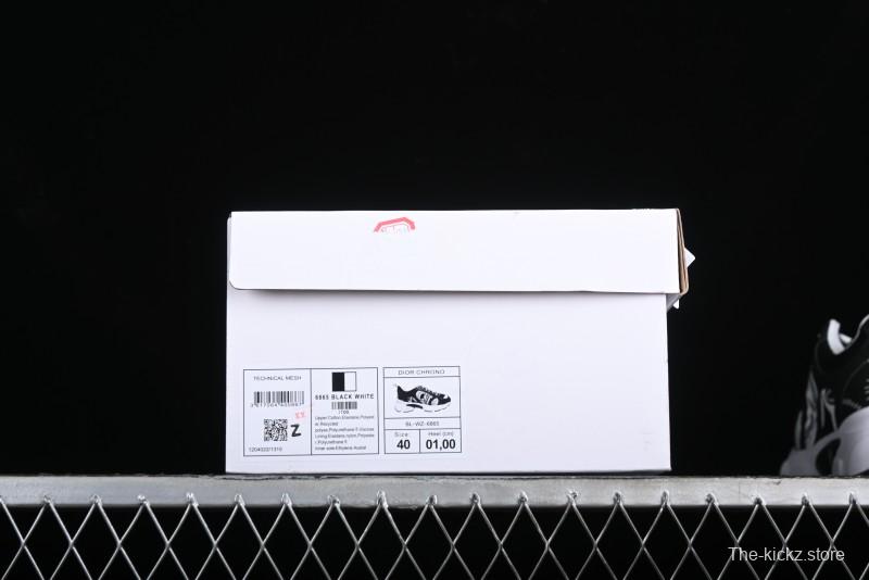 Dior Chrono Round Toe Lace-Up Lifestyle Casual Running Sneakers - 6865 BLACK WHITE