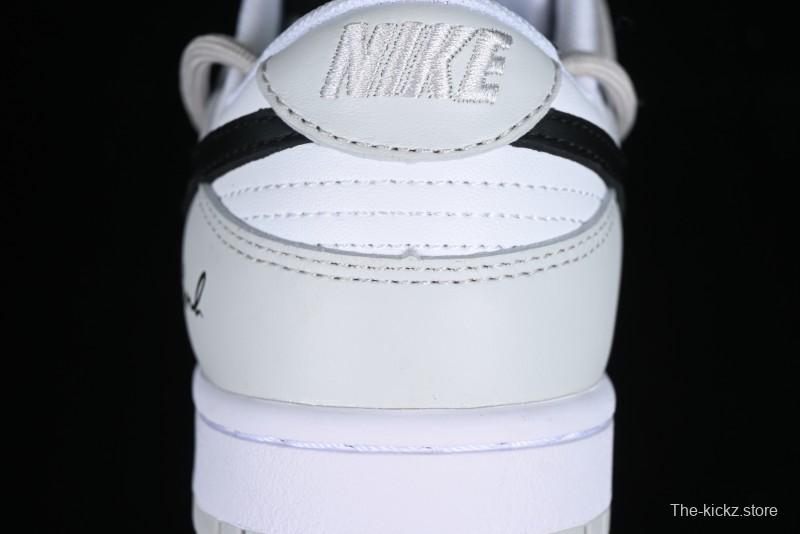 Nike Dunk Low Leather Letter High Street Deconstructed Black Grey SB Strap Low Top Casual Sneakers - DV0831-101