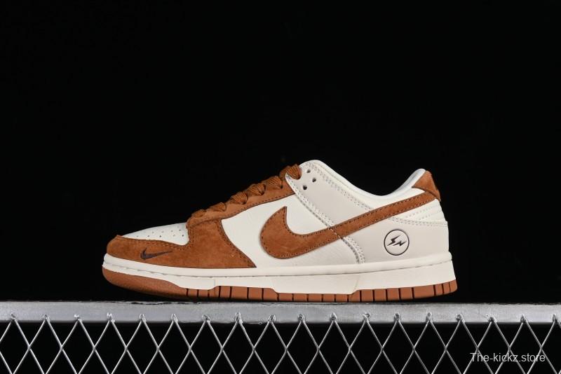 Nike SB Dunk Low Lightning Collaboration - Beige Brown Colorway with Small Brown Swoosh Anniversary High-End Custom Low-Top Casual Skate Shoes - XD1688-031