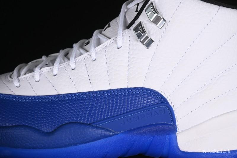 Nike Air Jordan 12 Retro Basketball Shoes in White Blue - CT8013-140