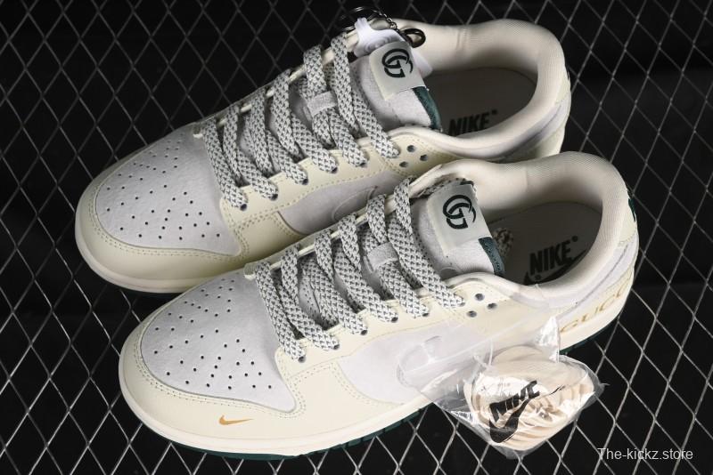 Nike SB Dunk Low Gucci Collaboration - Beige with Yellow Swoosh Anniversary High-End Custom Low-Top Casual Sneakers - DQ1098-390