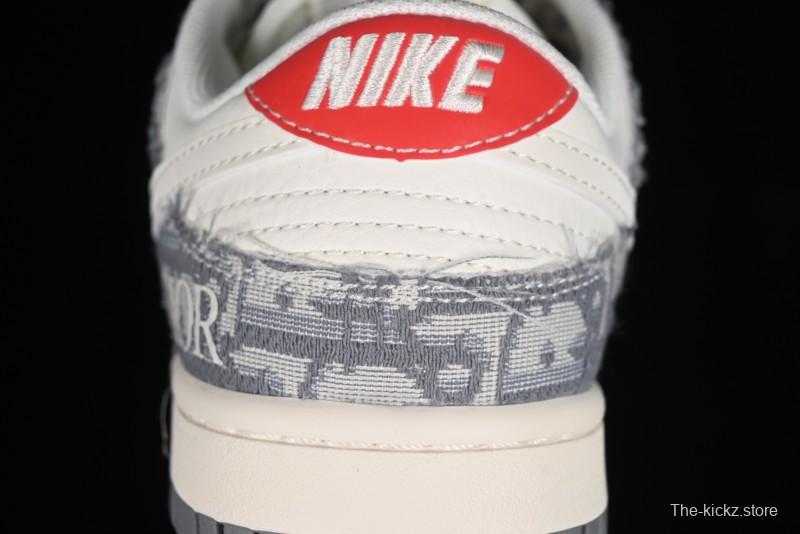Nike SB Dunk Low Dior Collaboration - Suede Gray Anniversary High-End Custom Low-Top Casual Skate Shoes - XY1688-004