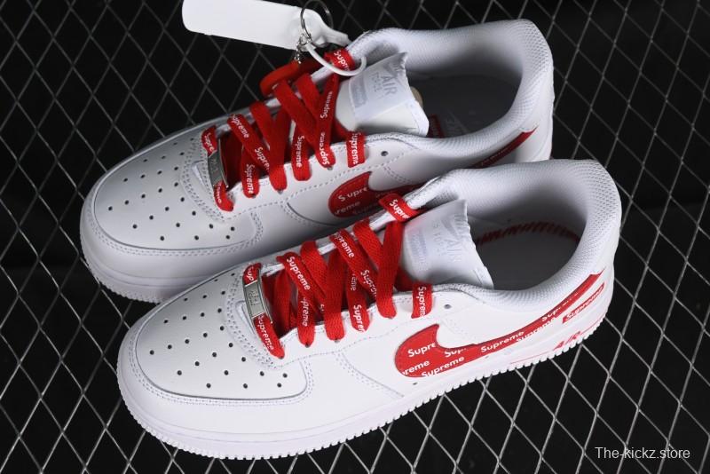 Supreme x Nike Air Force 1 '07 Low Casual Sneakers with Full-Length Air Solo Cushion - CU9225-010