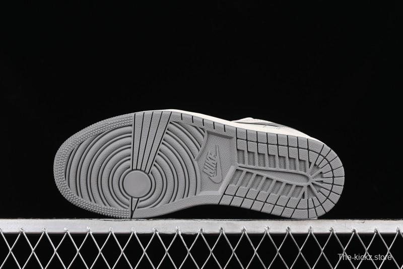 Nike Air Jordan 1 Low AJ1 Lightning Collaboration - Off White Grey Anniversary Custom Edition Low-Top Casual Sneakers - CF3688-020