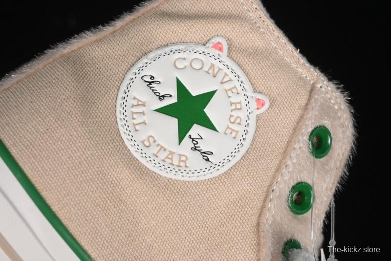 Converse Zoo Happy Pets Series High-Top Casual Sneakers with Plush Lining for Autumn Winter - A12768C