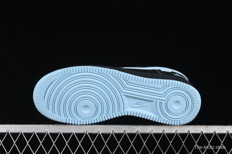 Nike Air Force 1 '07 Low Stussy Collaboration - Black Tiffany Low-Top Casual Sneakers - KK1988-008
