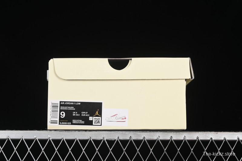 Nike Air Jordan 1 Low AJ1 Supreme Collaboration - Red Rabbit Retro Basketball Shoes - SJ9950-025