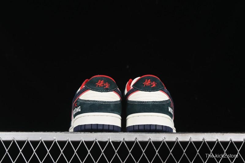 Nike SB Dunk Low Wukong Series - Beige with Navy Swoosh Anniversary Customized Low-Top Casual Skate Shoes - DJ2024-035