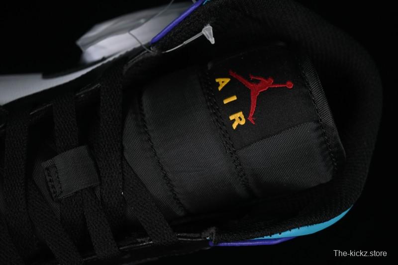 Nike Air Jordan 1 Mid AJ1 Lakers Colorway Black White Purple Mid-Top Casual Sneakers - DQ8426-154