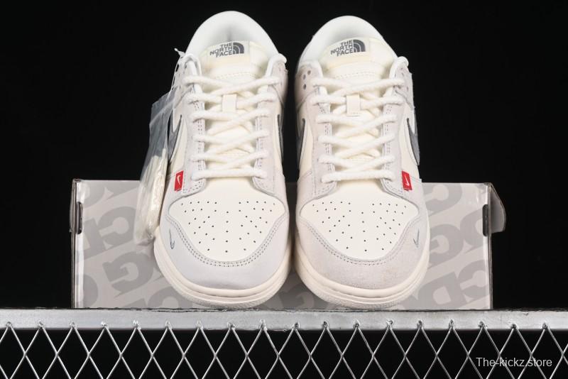 Nike SB Dunk Low The North Face Collaboration - Grey Pigskin Navy Swoosh Anniversary Custom Low-Top Casual Skate Shoes - SJ1089-009