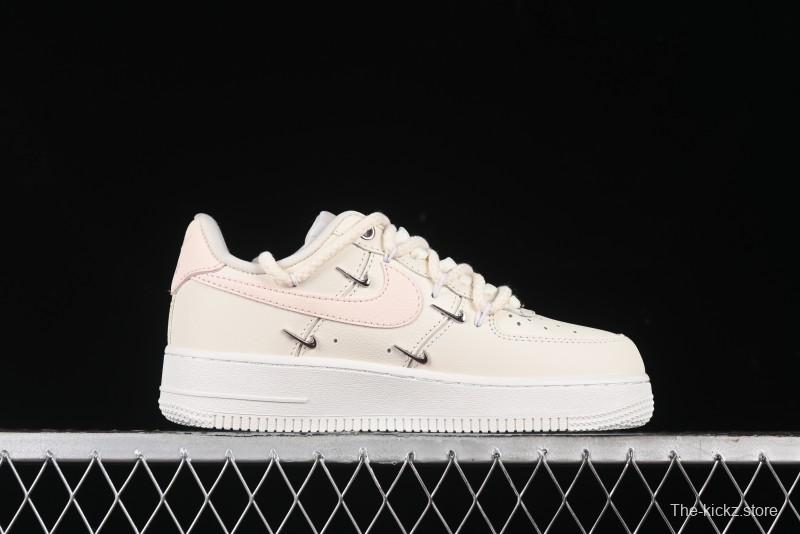 Nike Air Force 1 '07 Low Pink Deconstructed Swoosh Casual Sneakers - FC8110-181