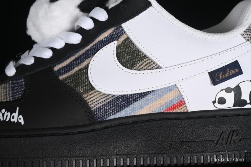 Nike Air Force 1 '07 Low Casual Sneakers with Lazy Panda Design - CW1188-768