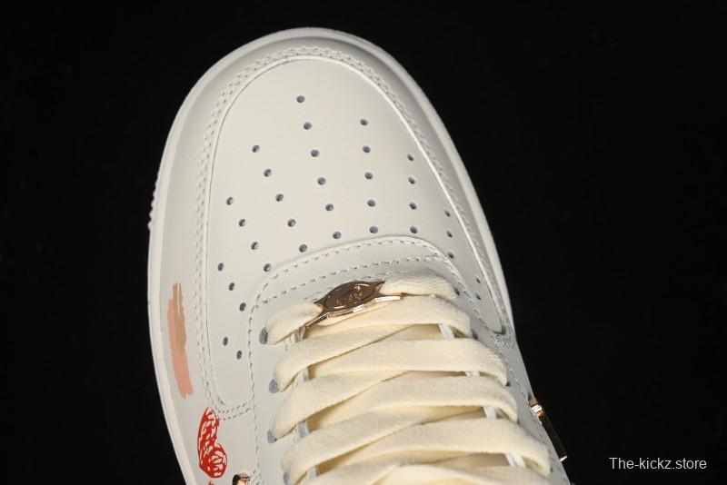 Nike Air Force 1 '07 Low Casual Sneakers with Mint Mambo Anime Theme and Gold Spray - ZH0316-040