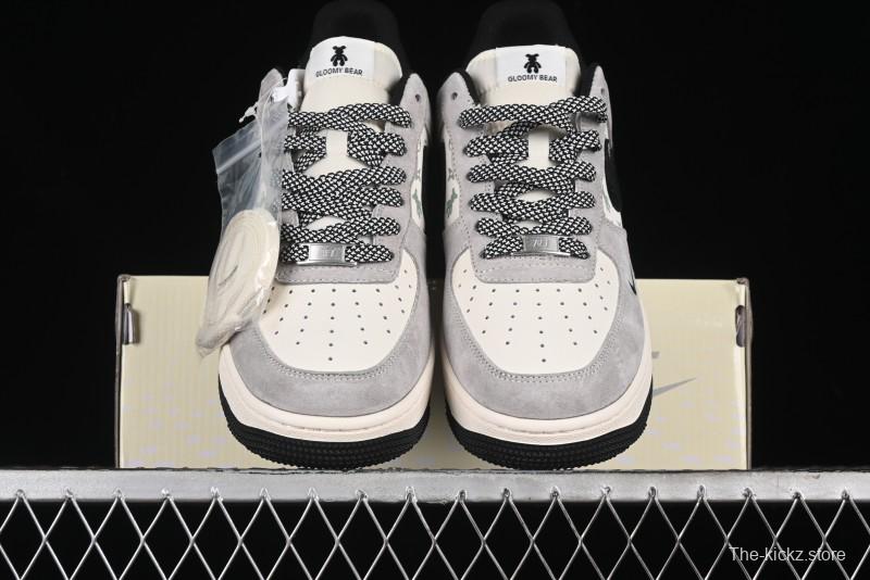 Nike Air Force 1 '07 Low Violent Bear Collaboration - Grey Black Print Low-Top Casual Sneakers - SJ9188-002