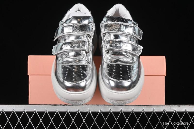 Acne Studios Retro Velcro Women's Casual Shoes Silver - G.E5