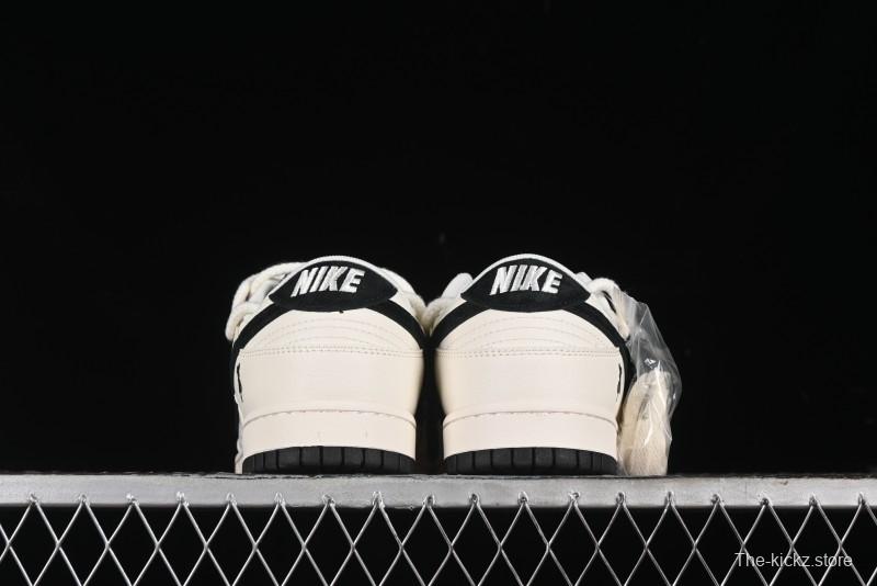 Nike SB Dunk Low Violent Bear Series - Lace-Up Beige with Black Swoosh Anniversary High-End Custom Low-Top Casual Sneakers - SJ2068-291