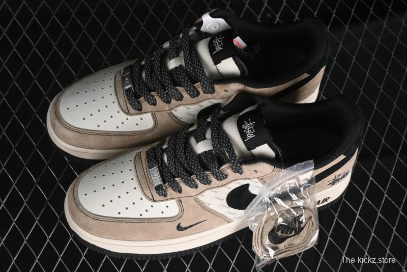 Nike Air Force 1'07 Low Stussy Collaboration - Milk Tea Low Top Casual Sneakers - XZ6188-999