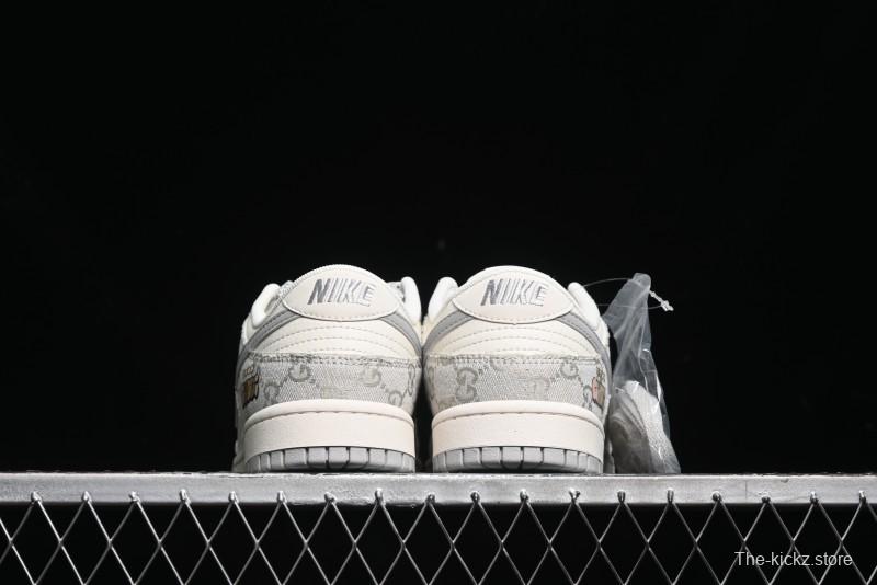 Nike SB Dunk Low Gucci Collaboration - Smoke Grey Sole Anniversary High-End Custom Low-Top Casual Skate Shoes - XX2025-802