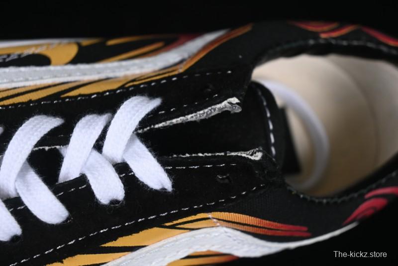 Vans Old Skool Flame Red Low-Top Casual Skate Shoes - VN000CQDBA5