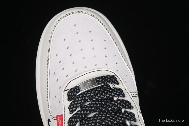 Nike Air Force 1 '07 Low Supreme Collaboration Casual Sneakers in Beige Black Red - BB7518-019