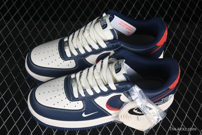Nike Air Force 1 '07 Low The North Face Collaboration Blue Red Double Swoosh Casual Sneakers - XS1958-521