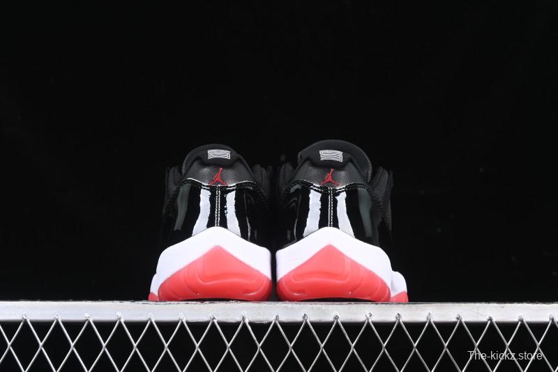 Nike Air Jordan 11 Low Bred Basketball Shoes with Patent Leather and Carbon Fiber - FV5104-006