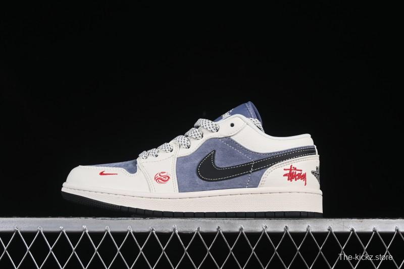 Nike Air Jordan 1 Low AJ1 Stussy Snake Year Limited Edition Retro Basketball Shoes - XX3318-517