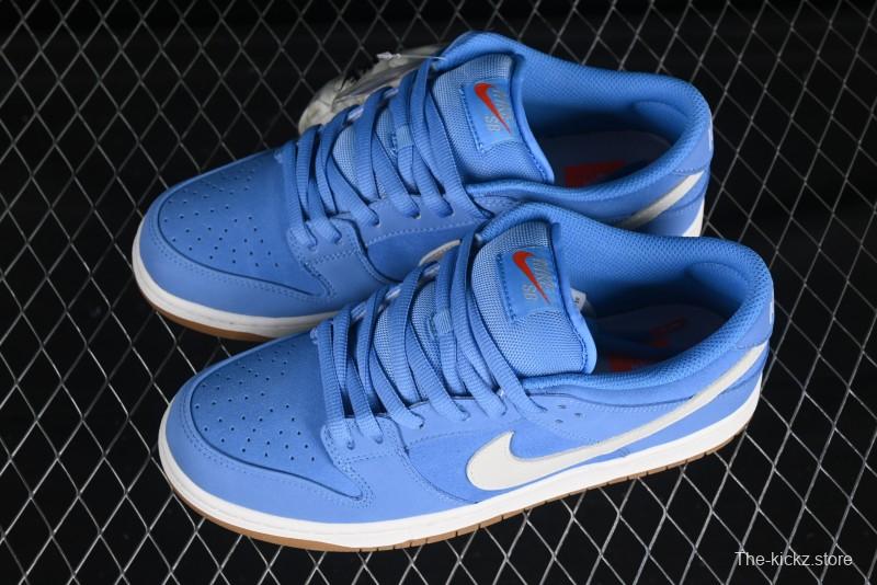 Nike SB Dunk Low Pro ISO Skateboarding Shoes in University Blue with White Swoosh - FJ1674-401