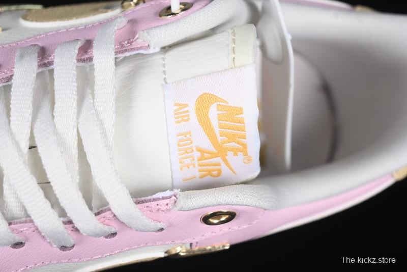 Nike Air Force 1 '07 Low White Pink Swoosh Casual Sneakers - IB2574-600