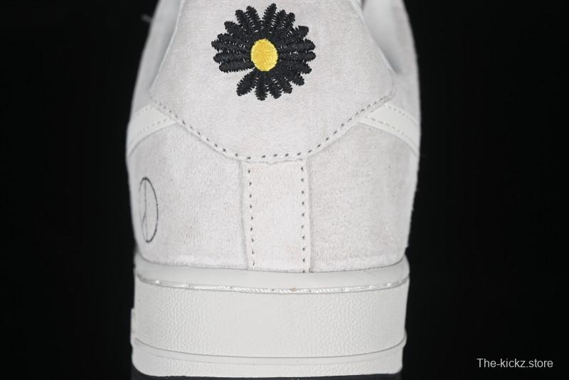 Nike Air Force 1 '07 Low Grey Pig Suede Graffiti Casual Sneakers - DF0188-035