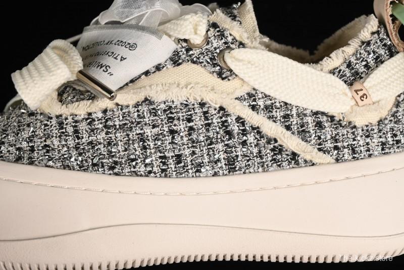 SMILEREPUBLIC SMILE Canvas Sneakers with Cut Wool Fringe and Unique Weaving - G.D4