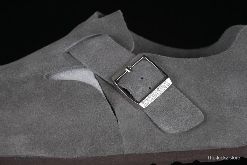 Birkenstock London BS Unisex Slip-On Comfort Shoes with Soft Suede Leather and Lambswool Insole - BS