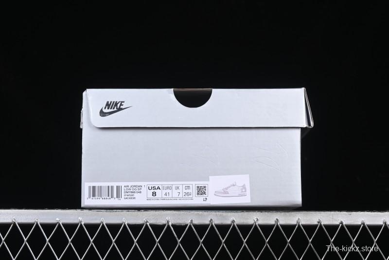 Nike Travis Scott x Fragment Design x Air Jordan 1 Low OG SP AJ1 Retro Casual Sneakers - DM7866-048