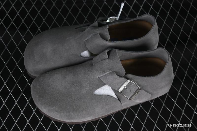 Birkenstock London BS Unisex Slip-On Comfort Shoes with Soft Suede Leather and Lambswool Insole - BS