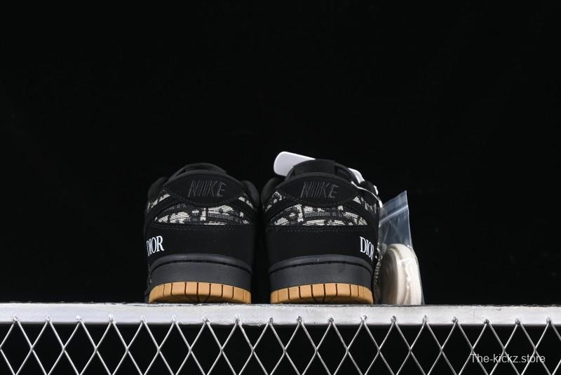 Nike SB Dunk Low APE Collaboration - Camouflage Black Swoosh Anniversary Custom Low-Top Casual Sneakers - KK1333-017