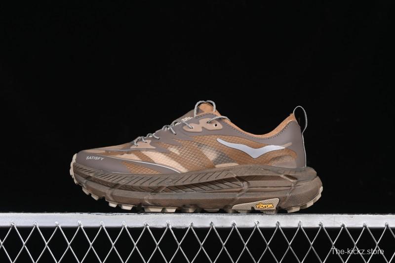 HOKA ONE ONE Satisfy Running Mafate Trail Low-Cut Cushioned Outdoor Hiking Shoes - 1157050 RBBR