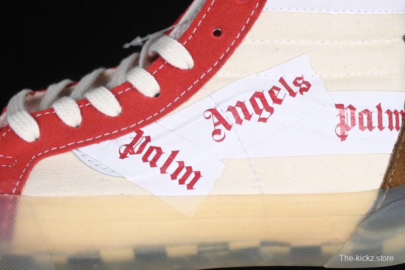 Palm Angels x Vans Sk8-Mid Mid-Top Casual Skate Shoes with Vintage-Inspired Design - VN000CRPGRN
