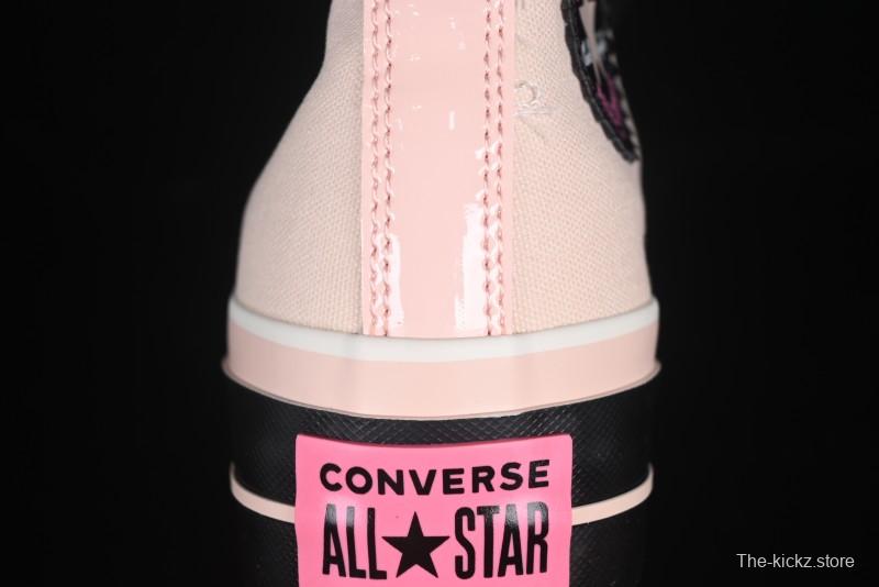 Converse Chuck 70 High Top Platform Sneakers in Pink Color Block Design - A14825C