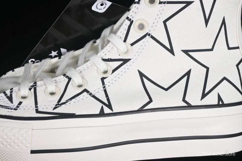 Converse Chuck 70 High Top Sneakers with Star Patch and Thick Sole - 581672C