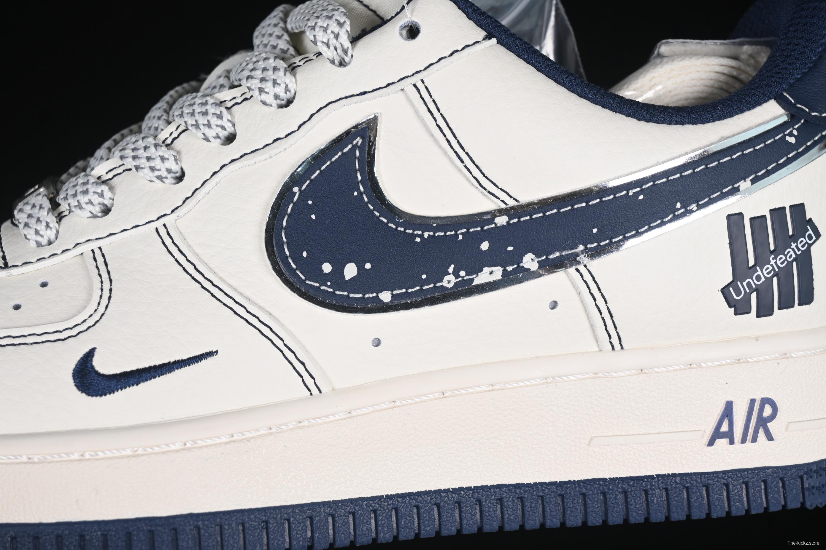 Nike Air Force 1 '07 Low UN Collaboration Navy Splatter Swoosh Casual Sneakers - XS1958-522