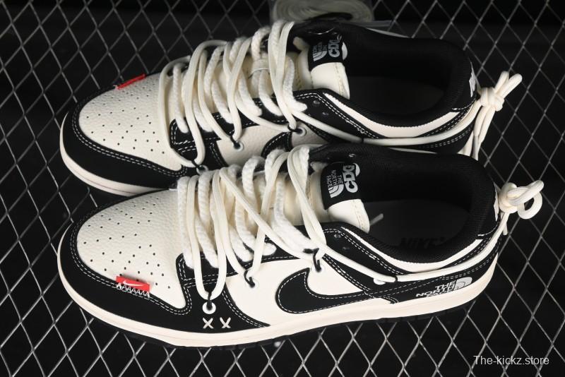 Nike SB Dunk Low The North Face Collaboration Strap Black White Black Swoosh Anniversary Custom Low-Top Skate Shoes - YX5066-287