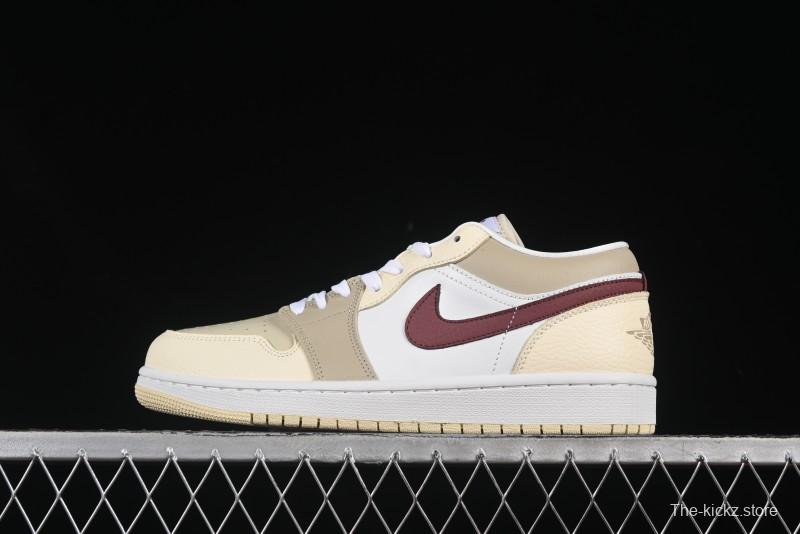 Nike Air Jordan 1 Low AJ1 Cream White Low-Top Casual Sneakers - HV6530-100